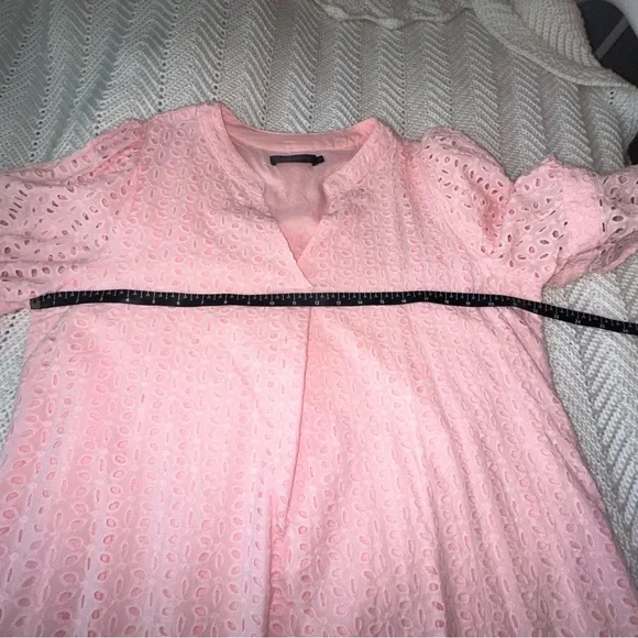Merokety Pink Eyelet Dress Large - Picture 6 of 8
